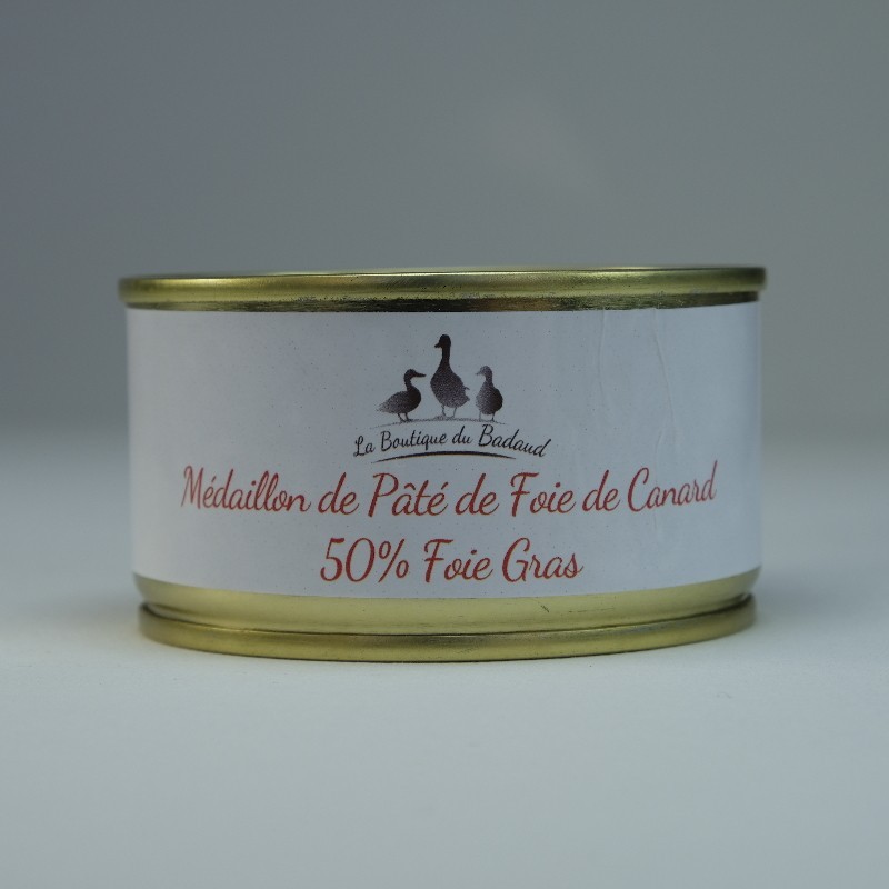 Médaillon de foie de canard (coeur de 50% Foie Gras Entier) 130 gr