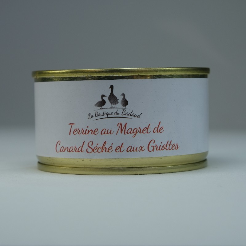 Terrine aux magrets séchés et griottes 130 gr Terrine aux magrets séchés et griottes 130 gr